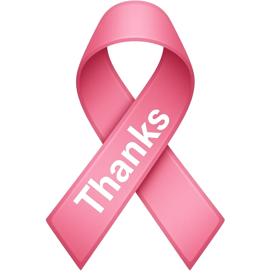 Lazo rosa de cáncer de seno y q diga gracias emoji