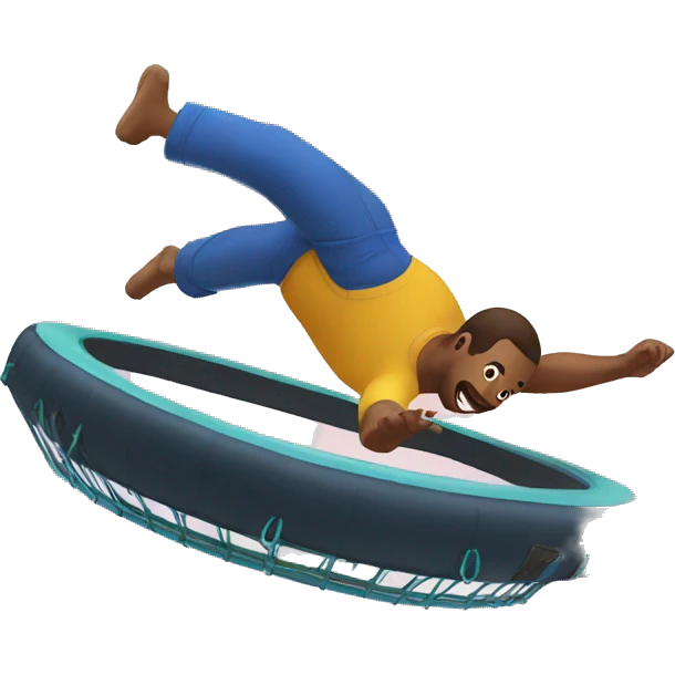 A man doing a backflip on a trampoline emoji