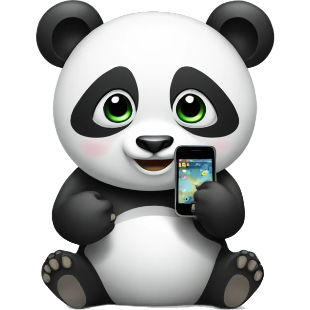 Panda with phone emoji