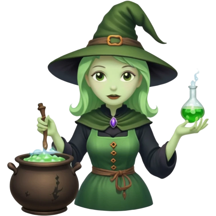 green witch cooking potion emoji