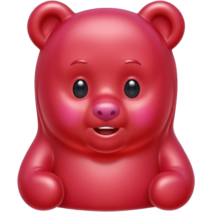 beautiful red gummy bear with long hair, only head emoji