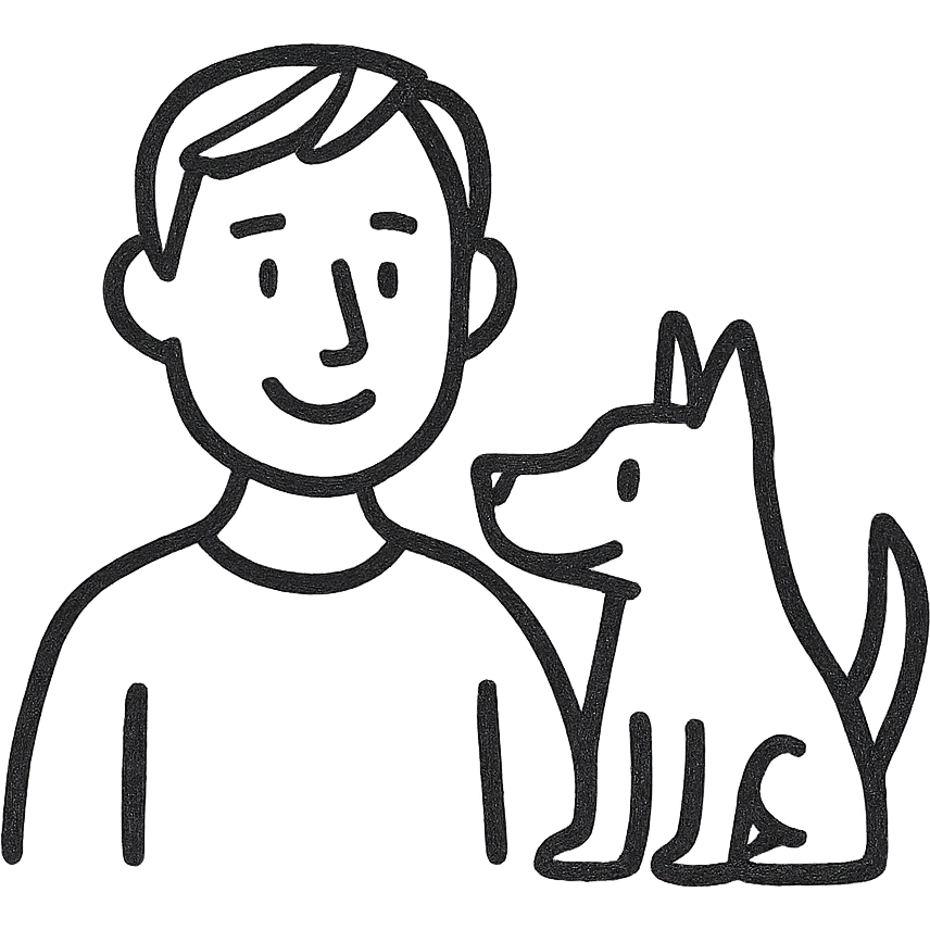 man with dog emoji