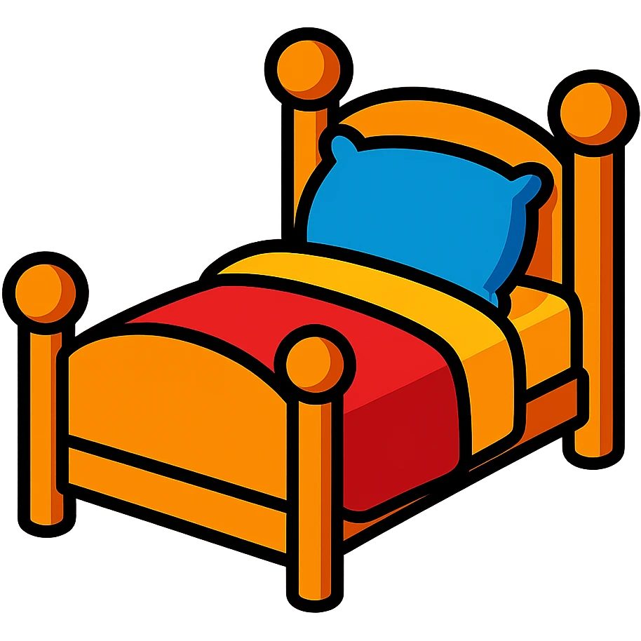 cute cartoon style bed emoji