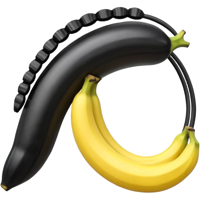 a curved, banana-shaped hair accessory with teeth on both sides that hinge together, designed to secure hair in a vertical ponytail or "banana curl" style emoji