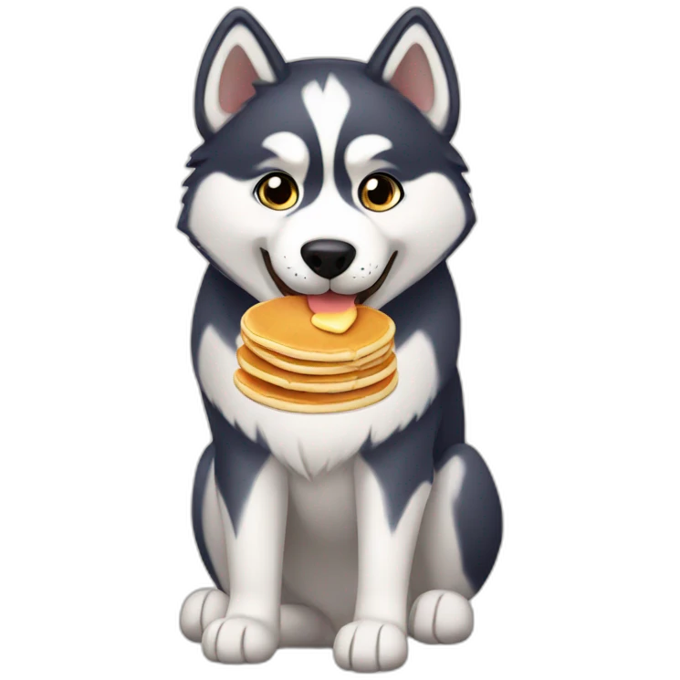 Husky with pancakes emoji