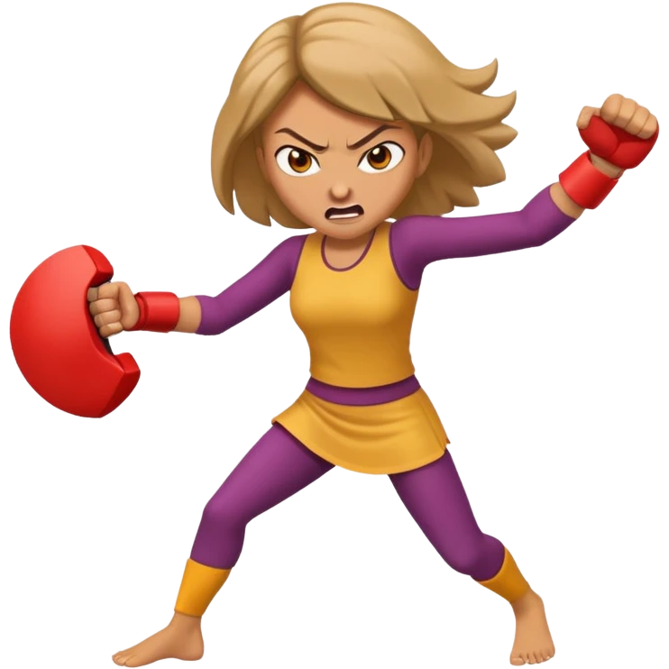 Woman angry kicking emoji