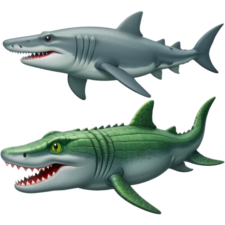 shark and crocodile emoji
