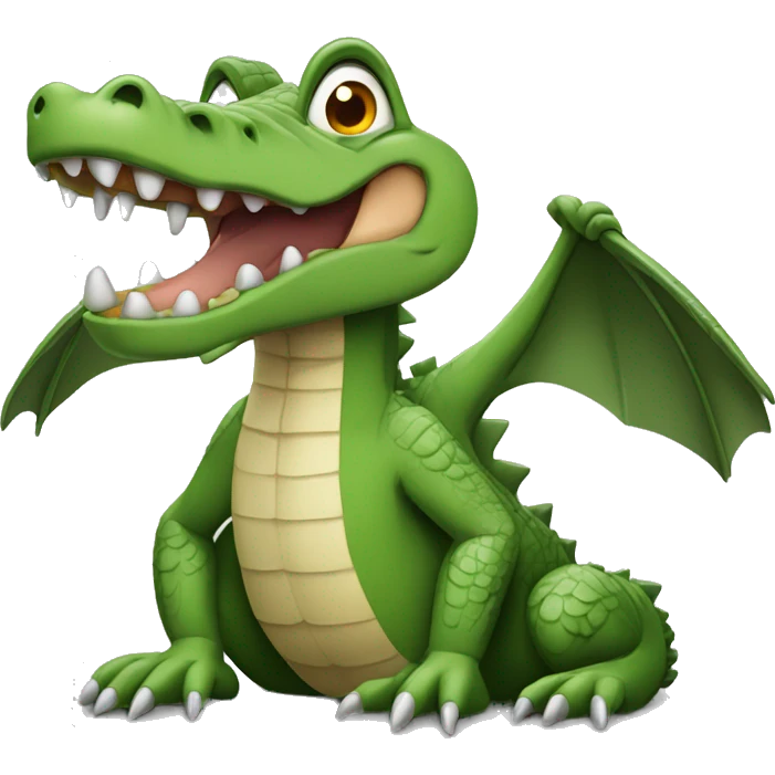 Crocodile avec des ailes de chauve souris emoji