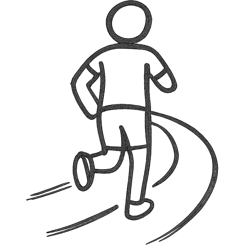 A person running on a track, viewed from behind emoji