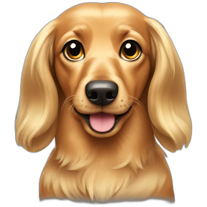 blonde long hair dachsund emoji