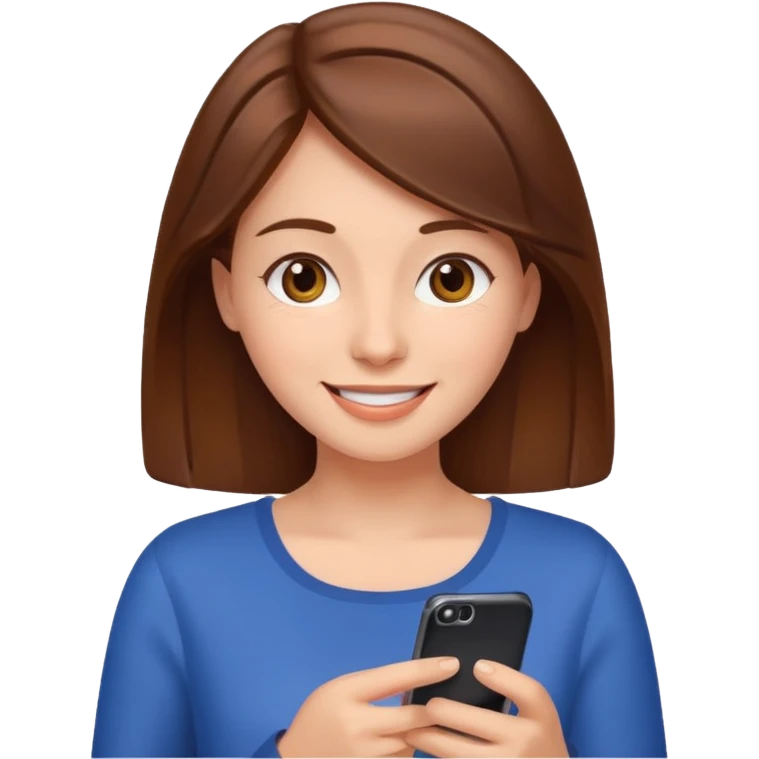 frau ist glücklich am Smartphone emoji