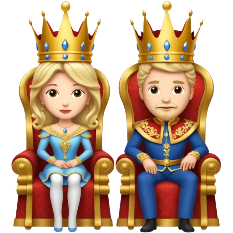 King and Queen in their thrones emoji