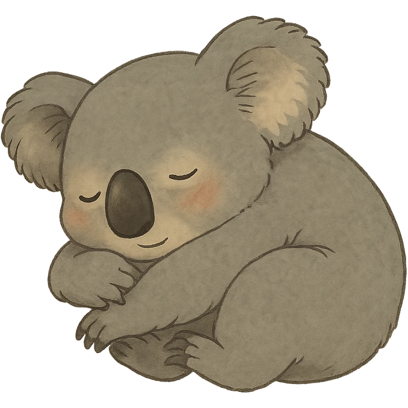 sleeping koala, peaceful and cozy in ghibli style emoji