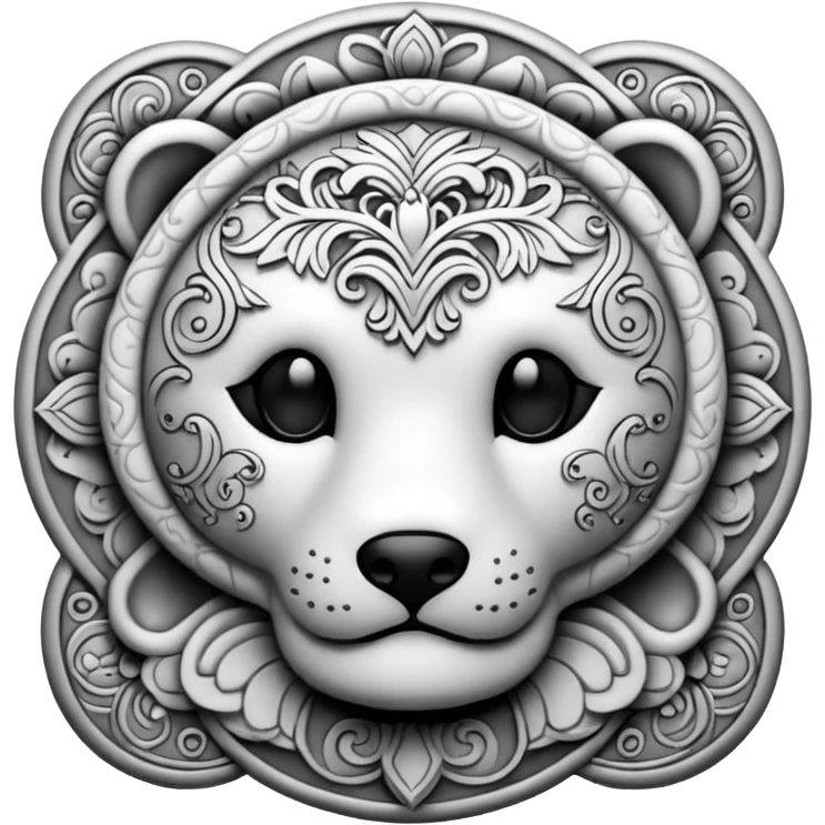 Black and white doodle  emoji