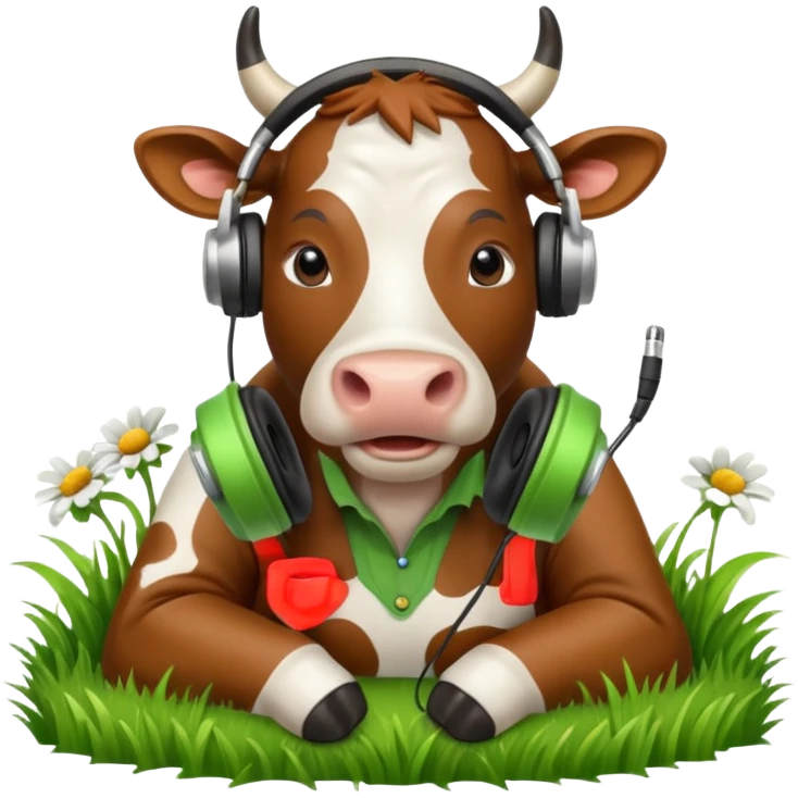 cow with headphones emoji