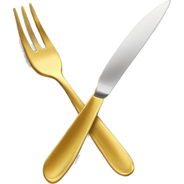 Golden knife and fork emoji