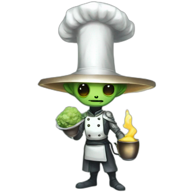 alien chef scifi roguelike rpg style inspired by slay the spire digital art emoji