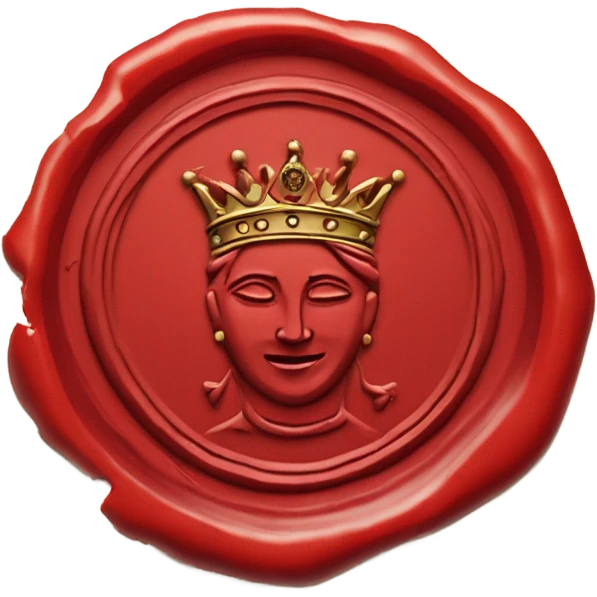 queen wax seal red broken circle emoji