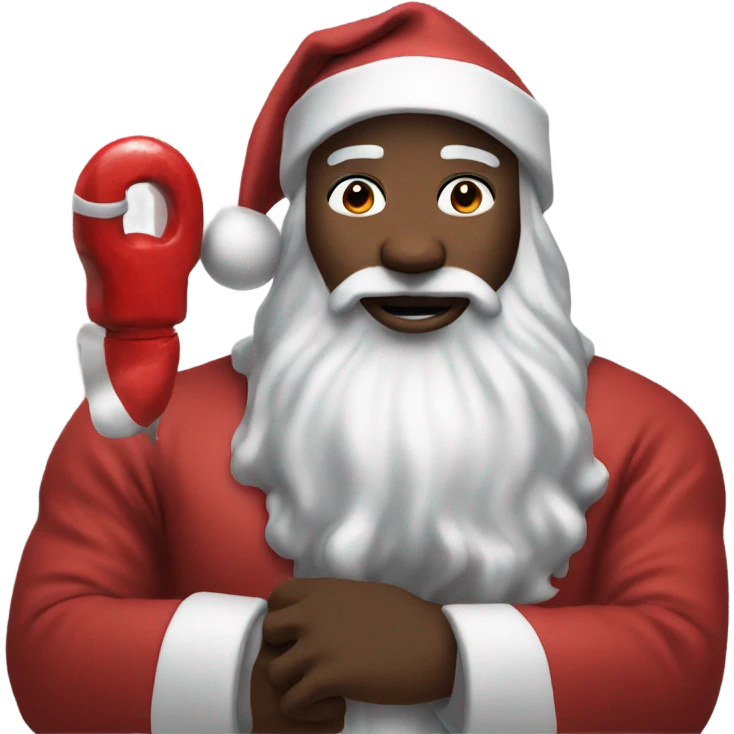 Black Santa pumping crypto emoji