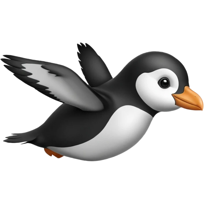 elderly penguins flying majestically  emoji