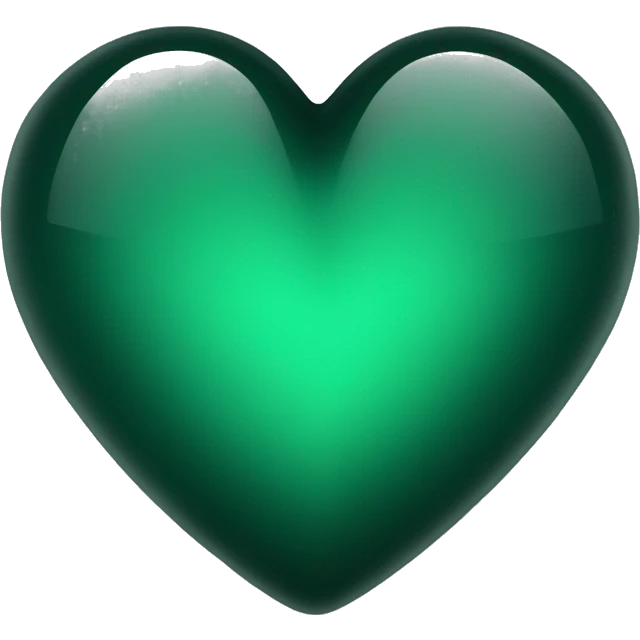 Dark green glass heart  emoji
