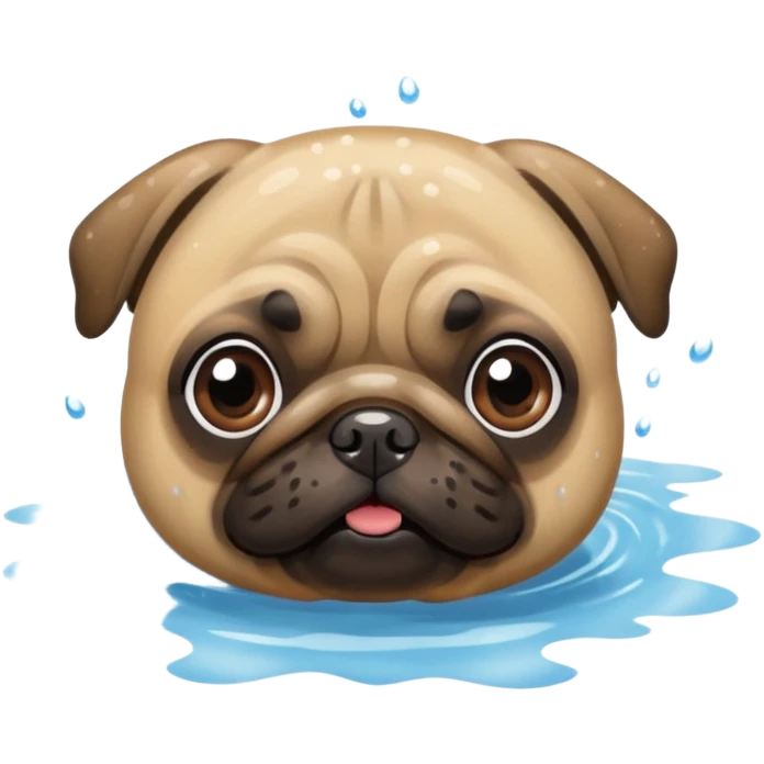 Pug  nadando emoji