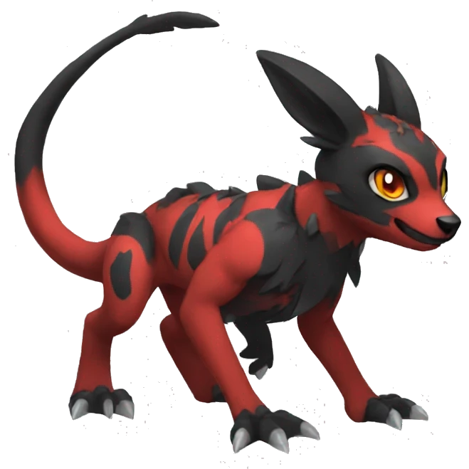 cool black red animal hybrid Fakemon full body emoji