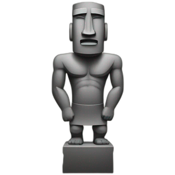 Moai statue working out emoji