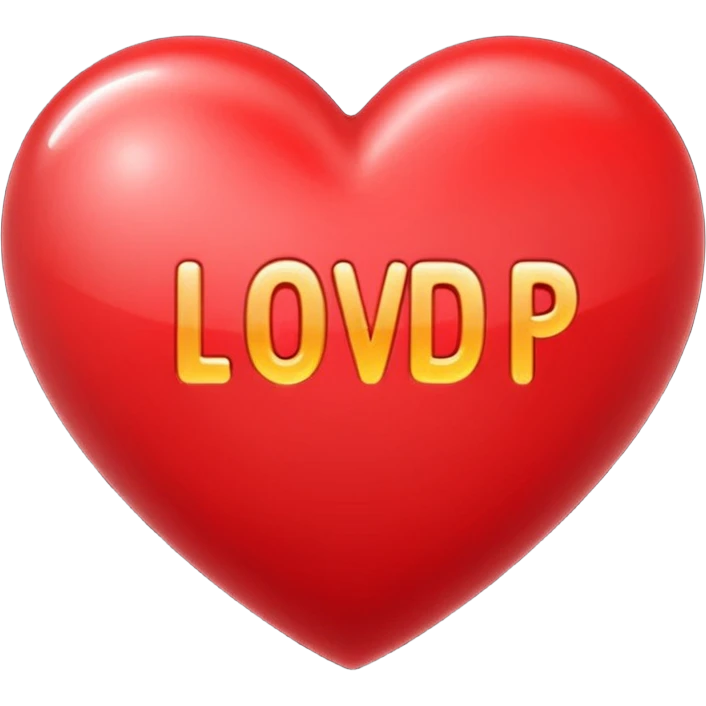 SR loves DP text inside a heart emoji