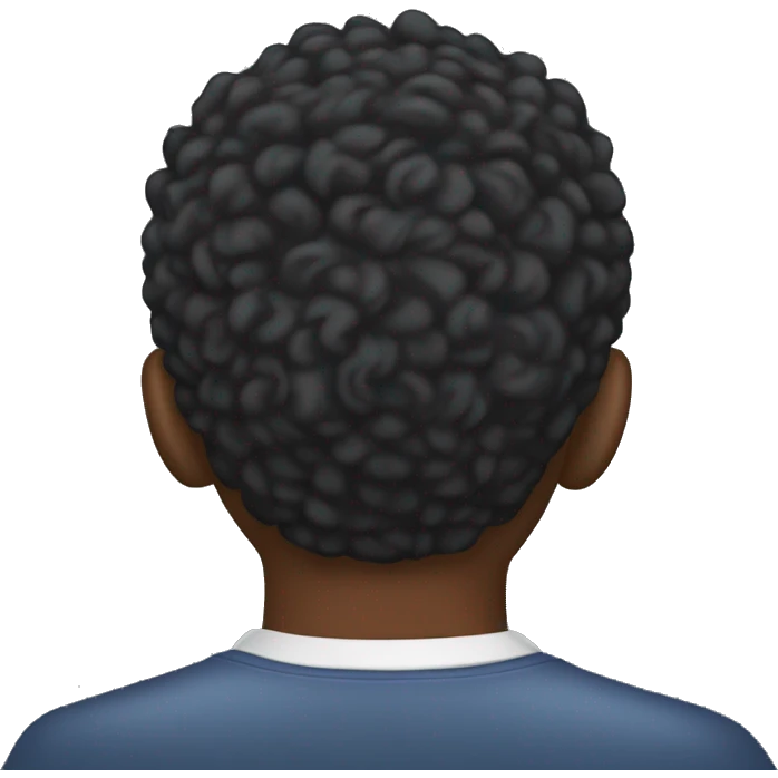 Back of head African Male Short afro emoji