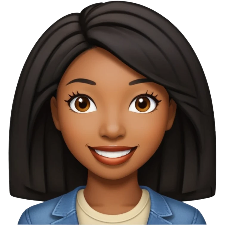 Brandy Norwood with black hair emoji