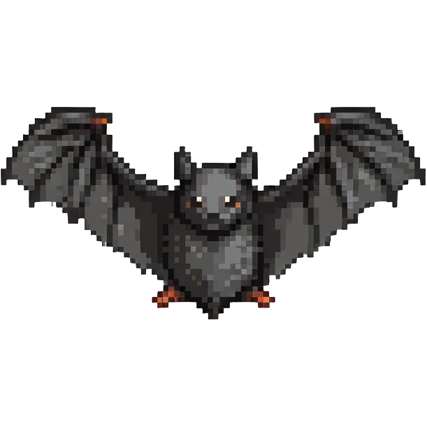 solid black bat silhouette with no face emoji