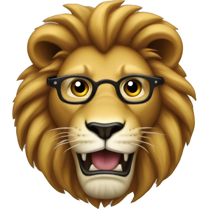 Cool lion spy emoji