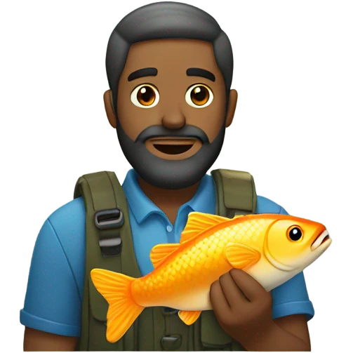 Guy with beard with fish emoji