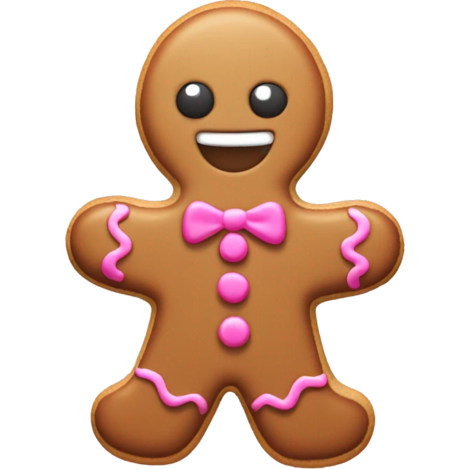 gingerbread cookie with pink frosting emoji