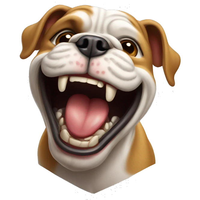 Bulldog laughing  emoji
