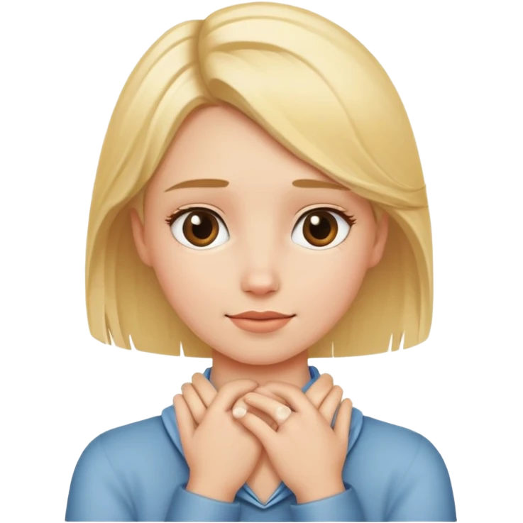 blond girl with hands around neck emoji
