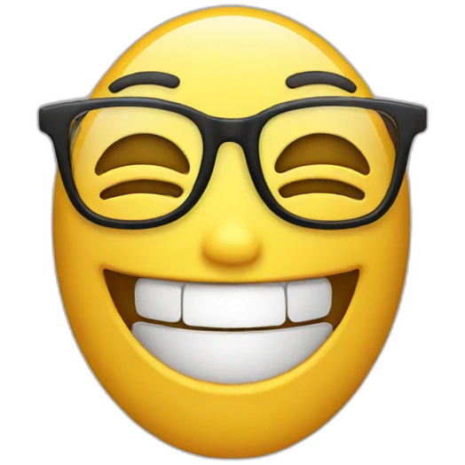 LAUGHING WITH GLASSES emoji