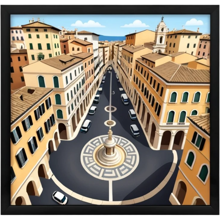 piazza di spagna view from up above
no square style no frame png style 
no squared only building emoji