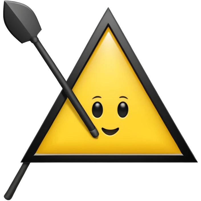 Hace una imagen con un triángulo amarillo y que adentro tenga una flecha apuntando a la izquierda que la flecha este adentro y que sea negra emoji