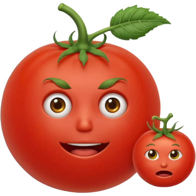 Eine Tomate mit Gesicht welche Arme hat und Beine in Strich form hat  emoji