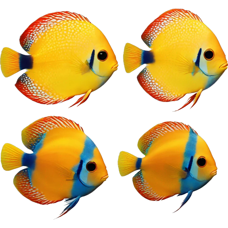 DISCUS SYMPHYSODON yellow orange dot emoji