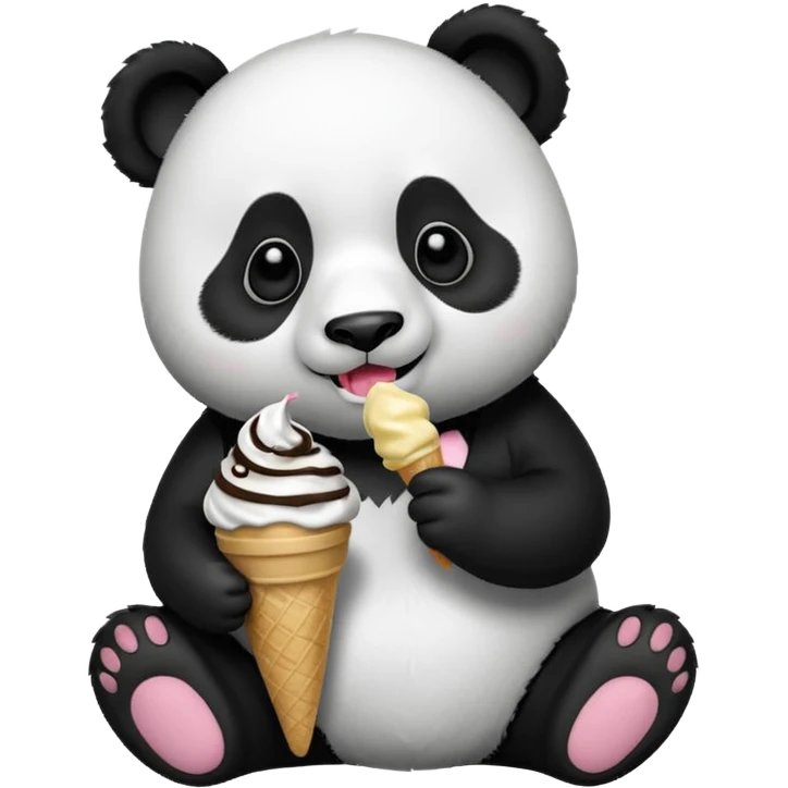 Panda eating ice cream emoji