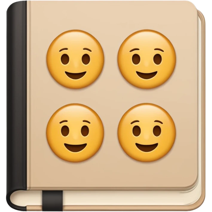 minimal flat emoji of a German language textbook titled “Grammar A1–B1”, clean modern cover, simple beige and white tones, crisp vector lines, elegant academic look, transparent background emoji