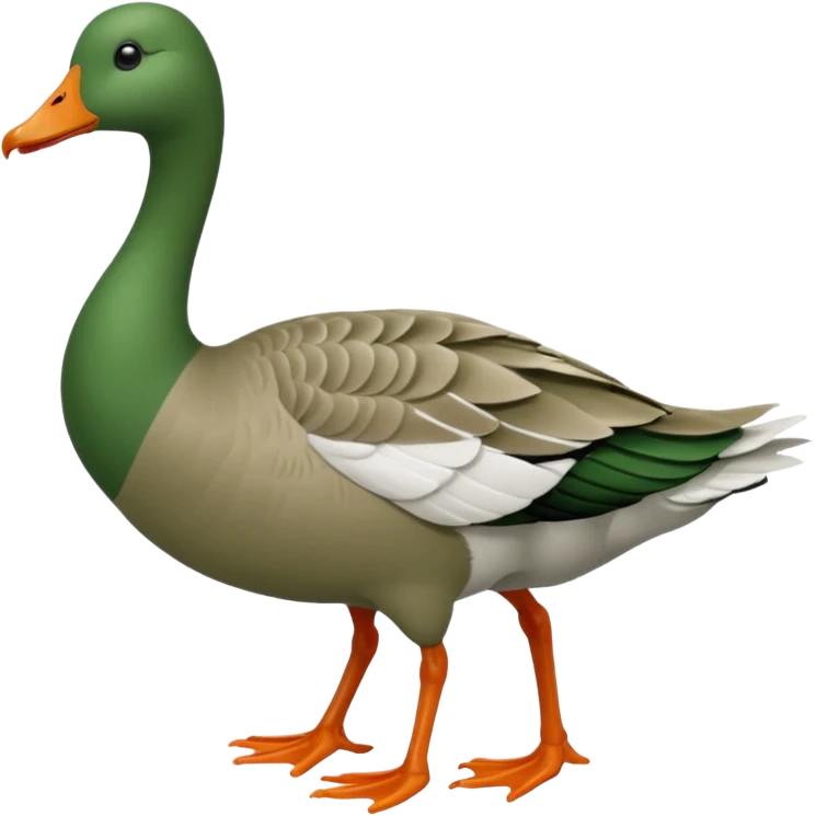 Make an emoji for a goose that's green (dominant colour #39C700). Use the existing goose emoji for inspiration. Show the whole body. Make the goose look like it's going somewhere emoji