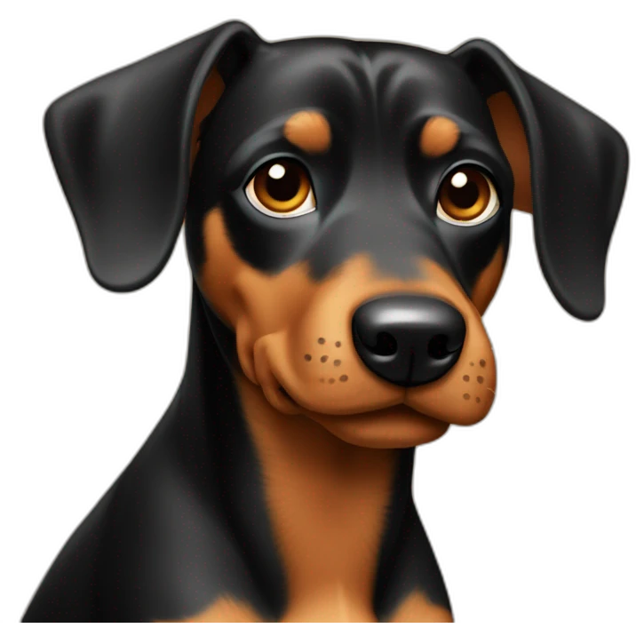 a dog teckel black and tan emoji