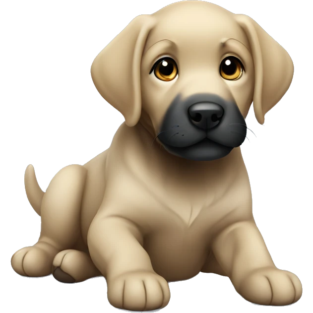 Cute black labrador puppy emoji