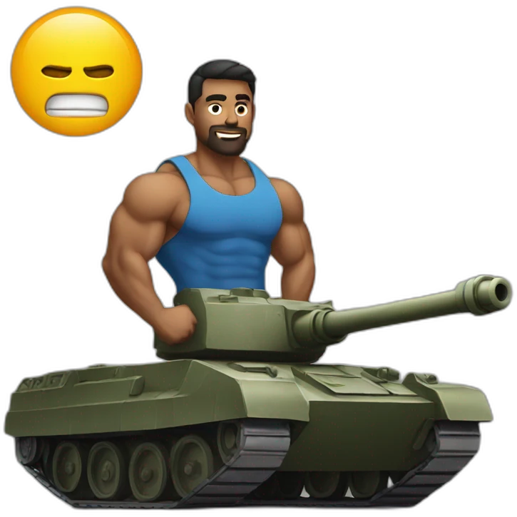 muscular man on tank emoji