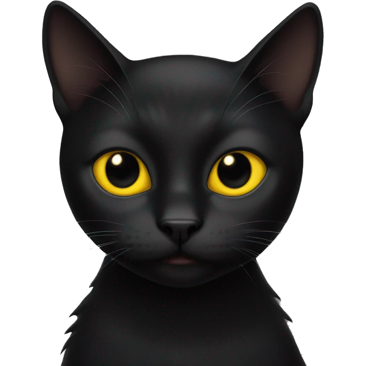 Black cat with yellow eyes  emoji