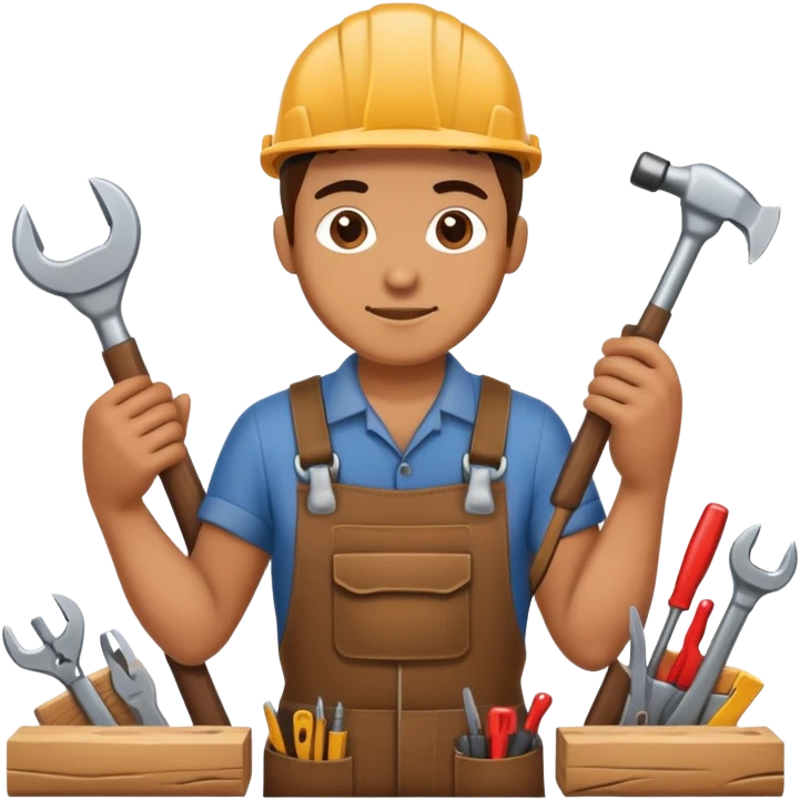wood mechanic working with tools emoji